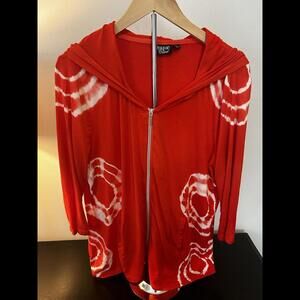 Womens Sexy, Light wt. Red White Tie-Dyed Jacket